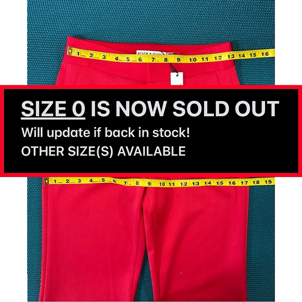 Alice + Olivia Deanna High Rise Red Bootcut Pant - Picture 9 of 17